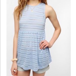 Blue Eyelet Tunic Urban Outfitters Babydoll Large